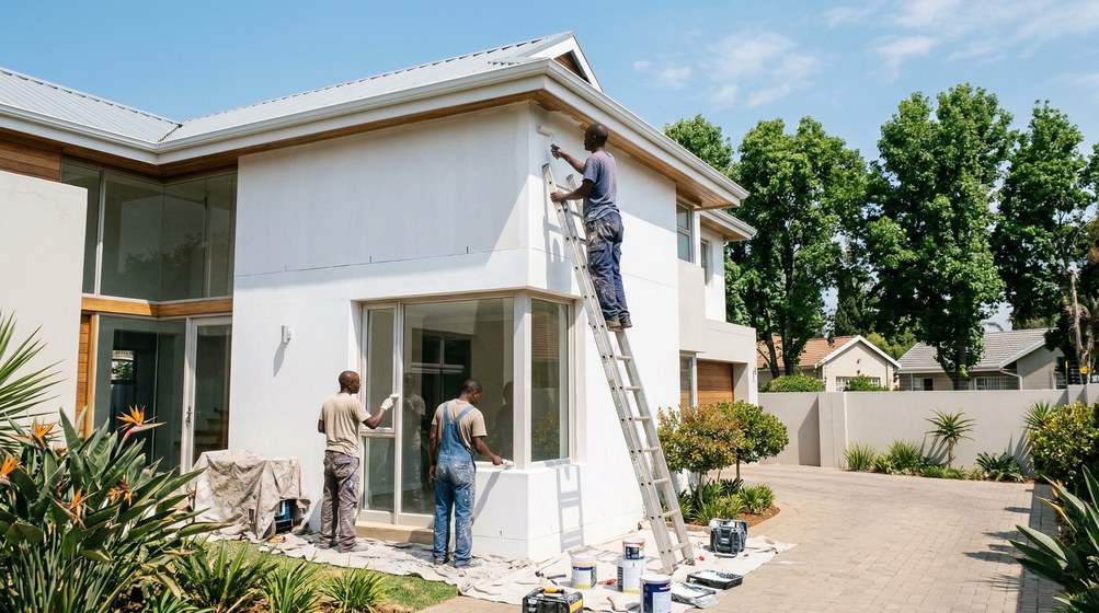 Professional painters working in Flamingo Vlei, Cape Town Atlantic Seaboard